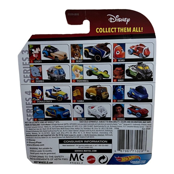 Hot Wheels Disney Character Cars: BAYMAX Series 4 (2018, Mattel, 5/6) FYV99-0910 - Picture 3 of 3